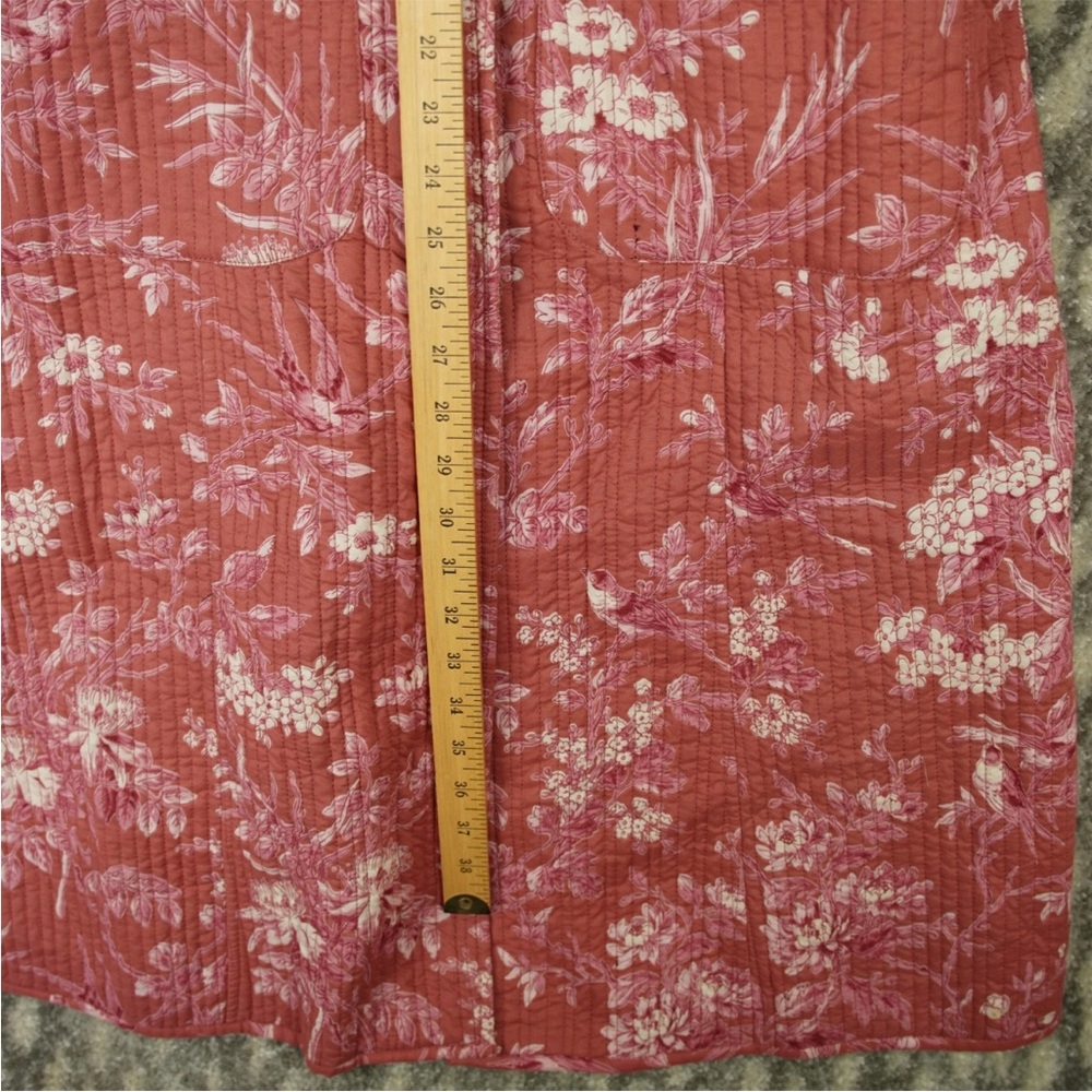 The J. Peterman Company Quilted Coat Jacket Womens Small Floral Embroidered EUC - Picture 15 of 16
